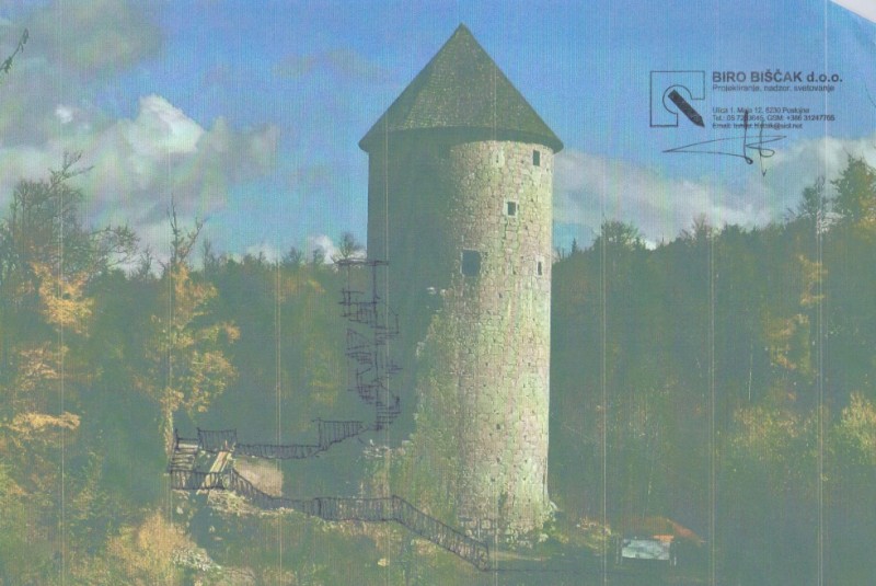 Obnova vhodnega dela Ravbarjev stolp skica